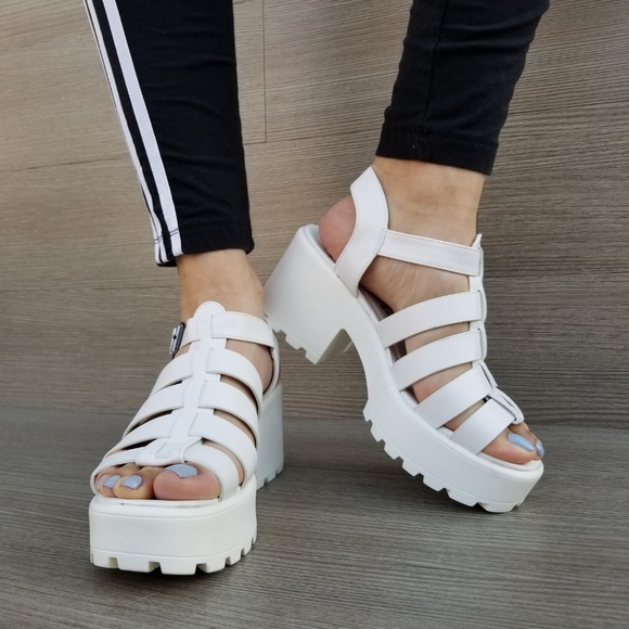 Open Toe 90's Grunge Look Chunky Summer Shoes - Picture 5 of 7